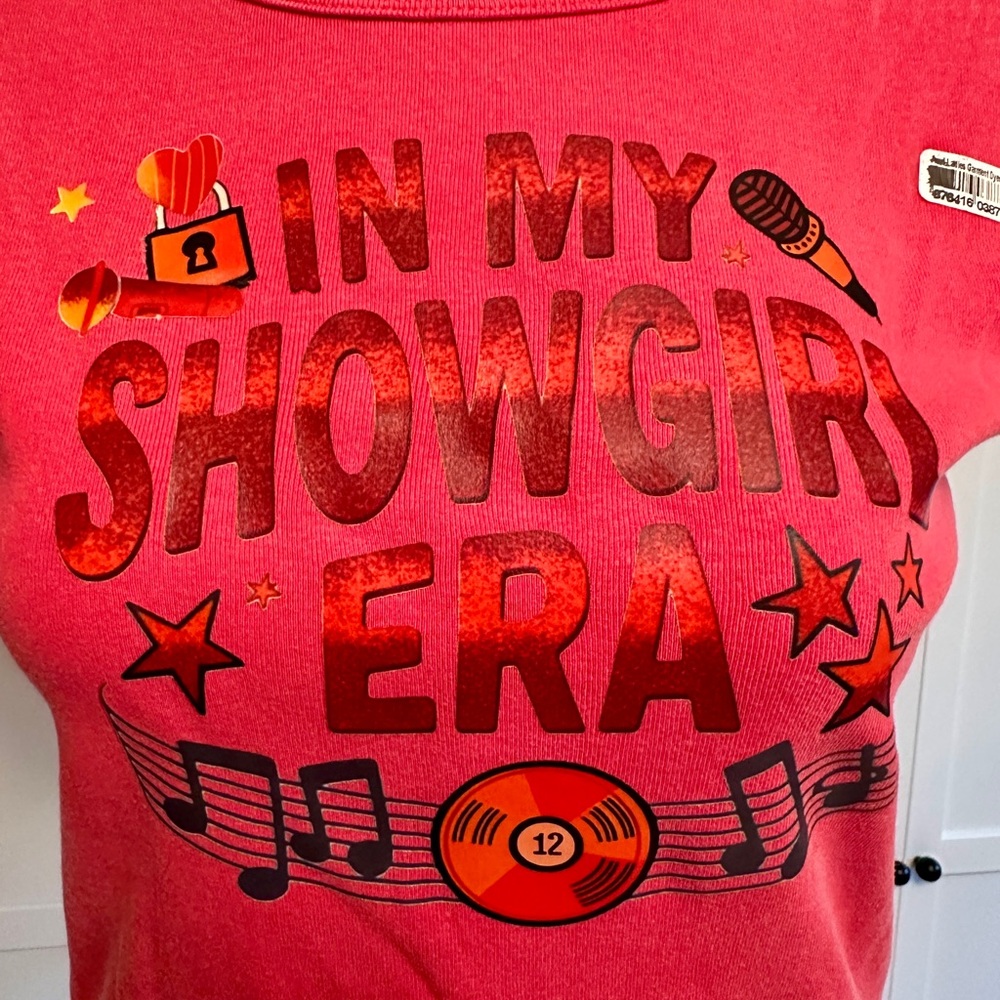 Pink 'In My Showgirl Era' Short-Sleeve Graphic Tee, Women's Medium Taylor Swift